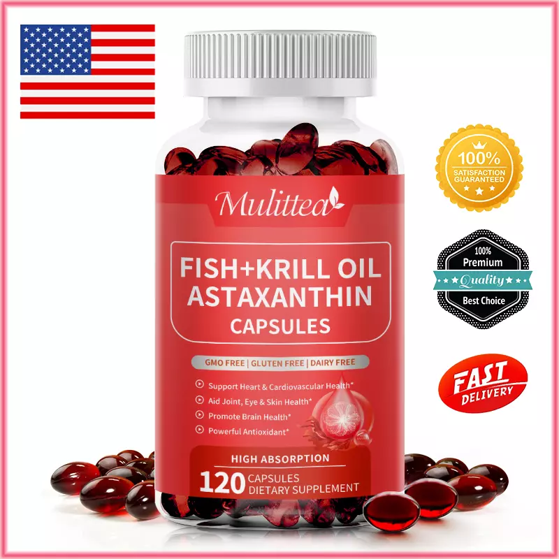 Remingo 120pcs Astaxanthin Capsules, With Omega3 Fish+Krill Oil