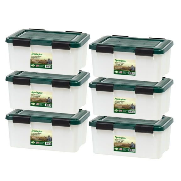 Remington® 19 Qt. Plastic Storage Bins with Sealed Lids, Clear Gasket Box, Airtight Containers 6Pk