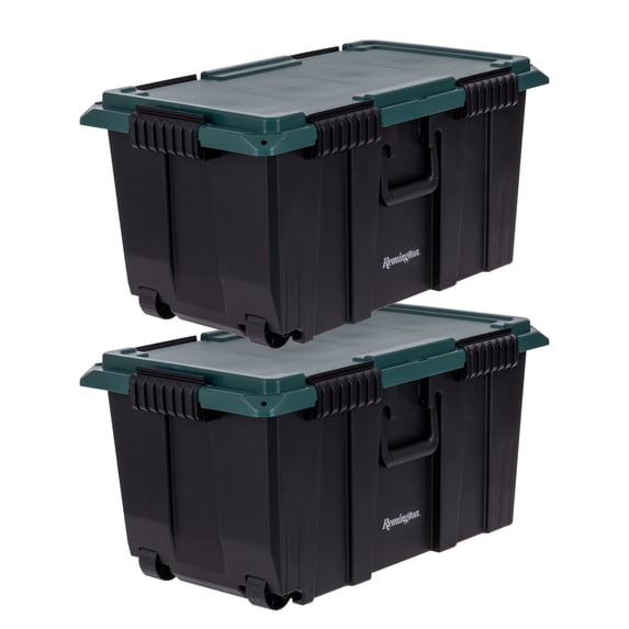 Remington® 20 Gal. Airtight Footlocker, Weathertight Storage Bins with Lids,Heavy Duty Containers 2 PK
