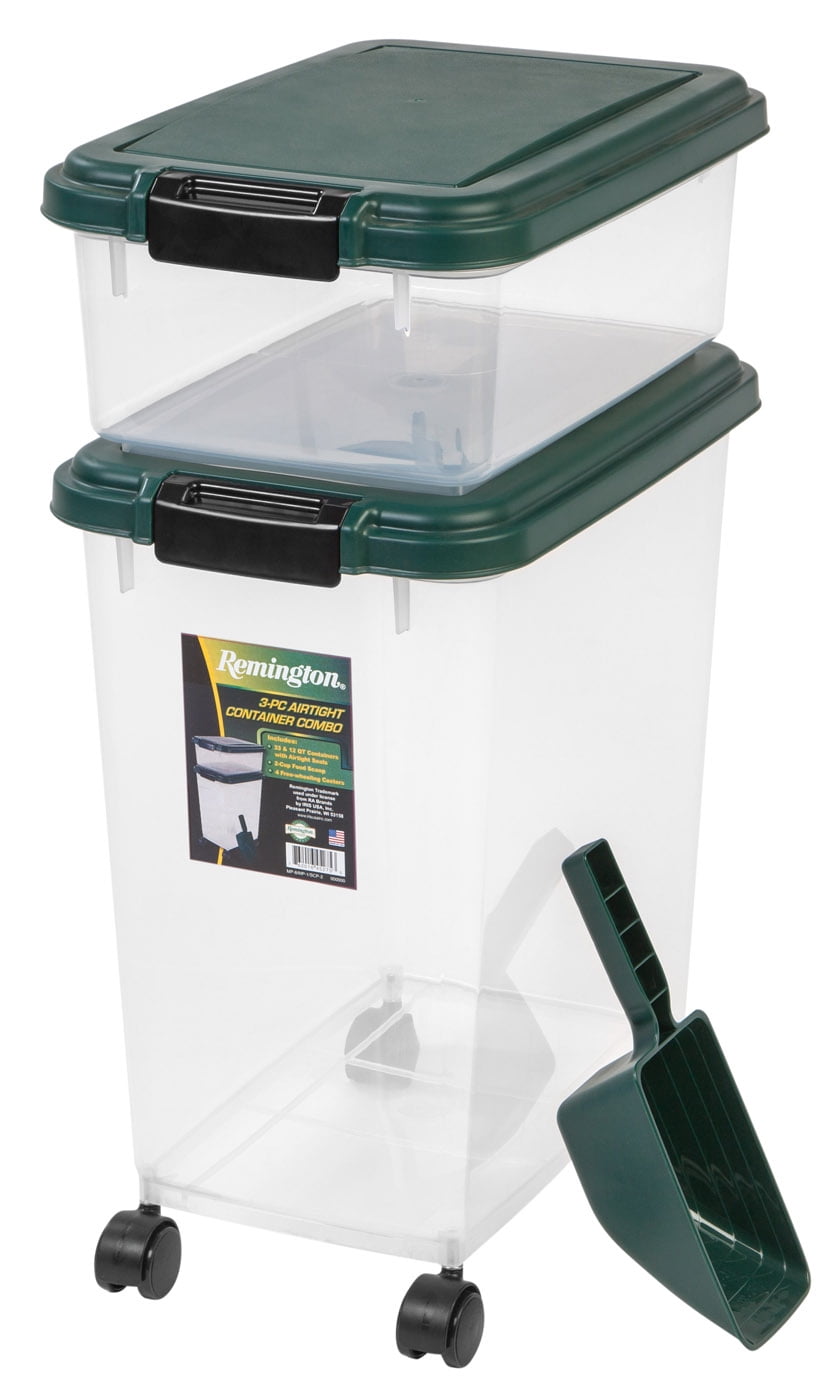 Remington 3Piece Airtight Pet Food Container Combo, Green