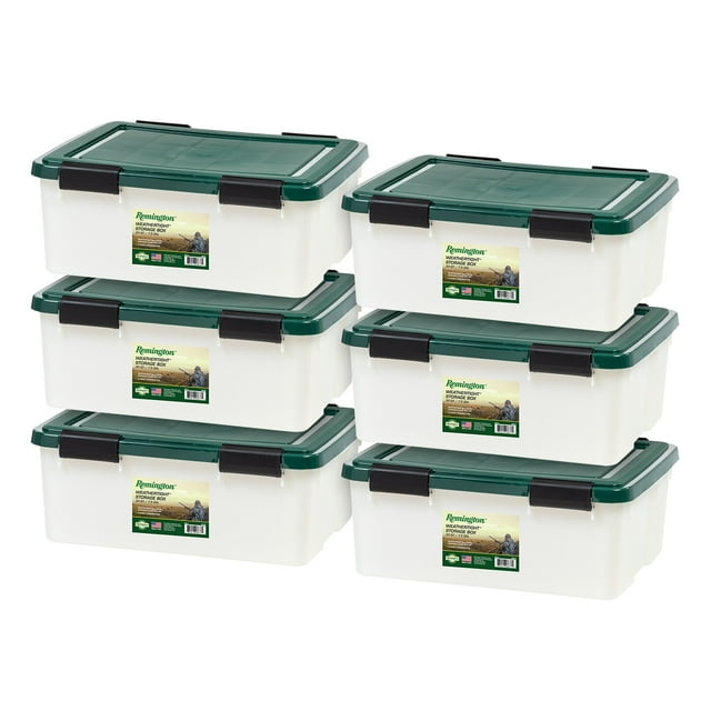 Remington® 30 Qt. Plastic Storage Bins with Sealed Lids, Clear Gasket Box, Airtight Containers