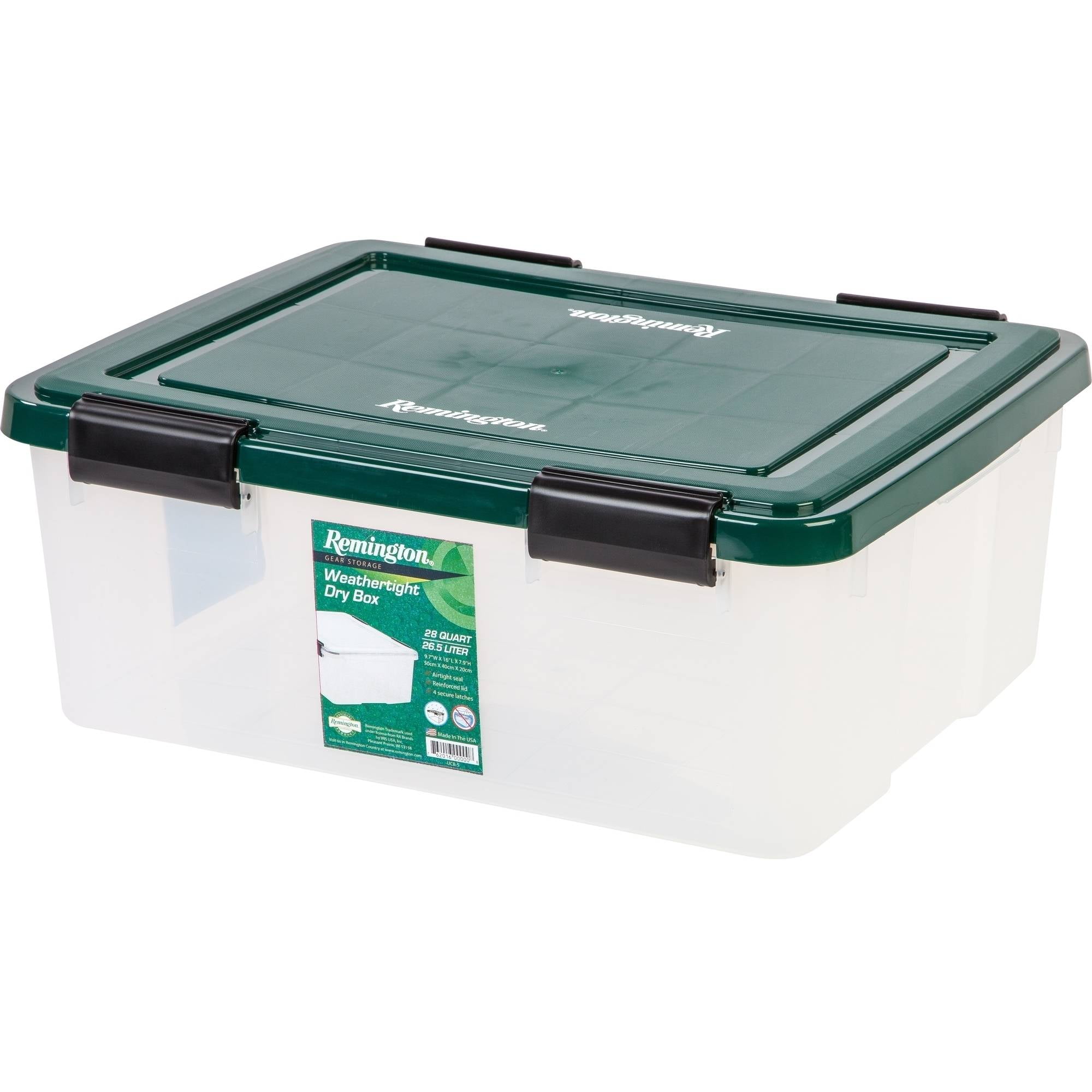 Remington 30 Quart WeatherPro Plastic Storage Box, Green
