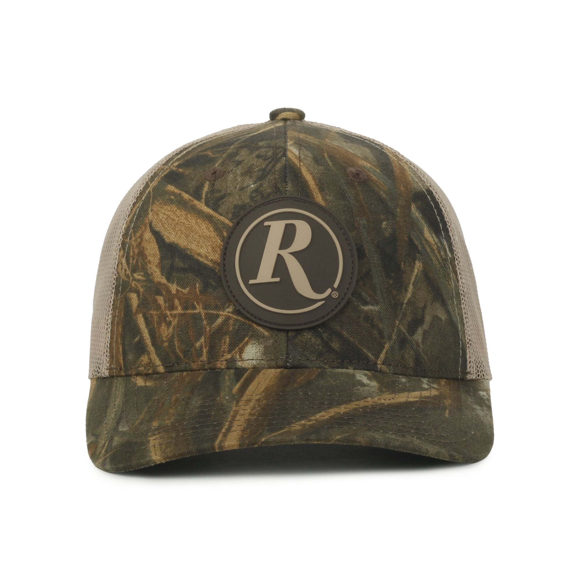 Remington Structured 6-Panel Trucker Hat – Realtree Max-7 Camo Meshback Cap with Patch Logo, One Size