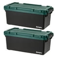 thumbnail image 1 of Remington 60 Qt Heavy Duty Trail Box, Stackable Storage Bin with Latching Lids, Black, 2Pk, 1 of 16