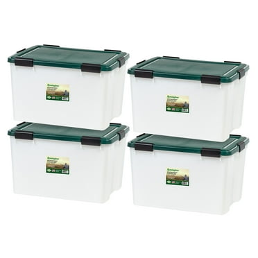 Remington® 74 Qt. Plastic Storage Bins with Sealed Lids, Clear Gasket Box, Airtight Containers 4Pk