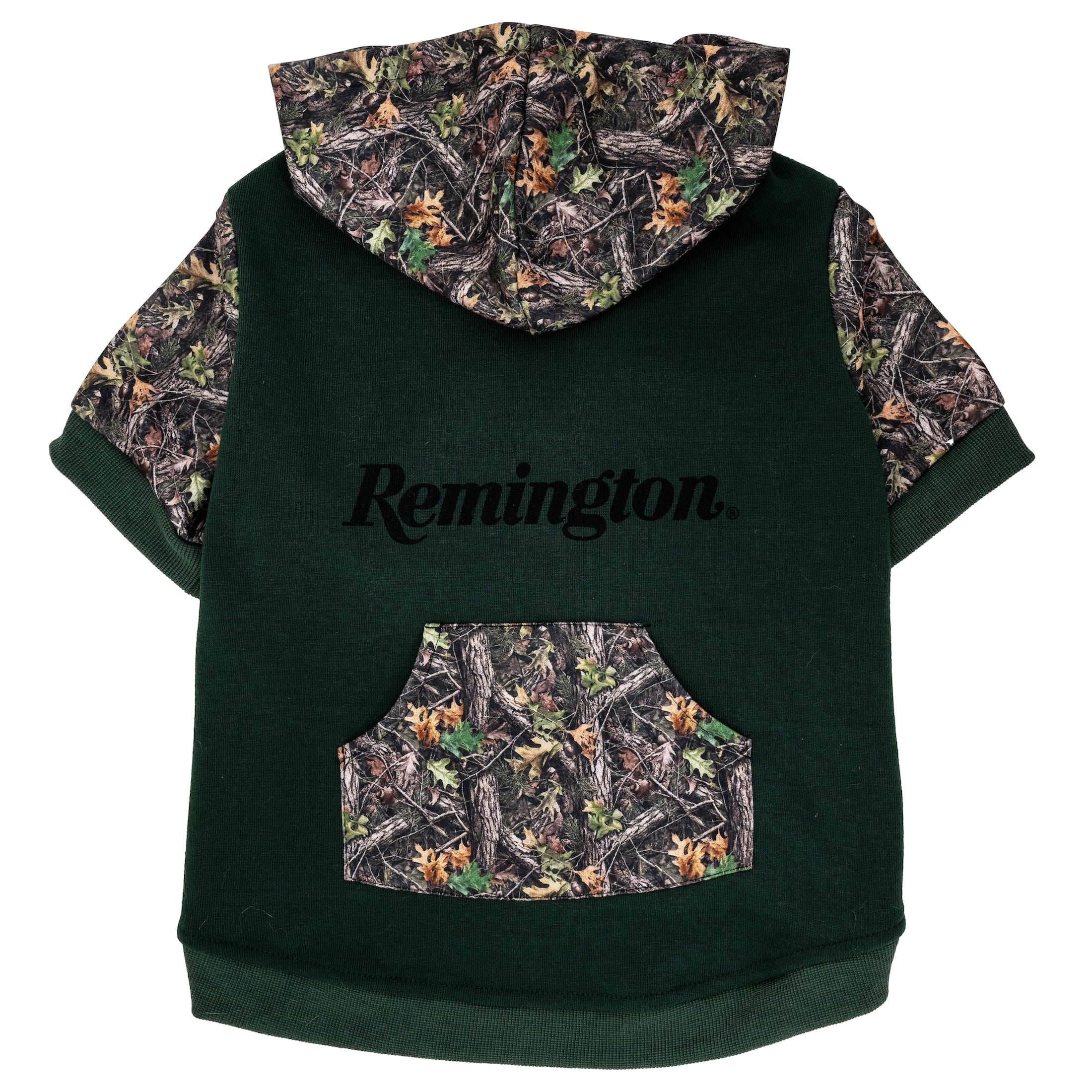 Remington Camo Logo Pet Hoodie for Dogs, Sage, Size L