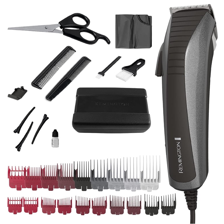REMINGTON, Easy Fade Hair Clippers, Tapered Fade Combs, Black