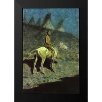 Remington, Frederic 11x14 Black Modern Framed Museum Art Print Titled - The Night Rider