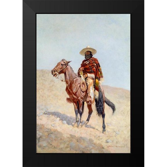 Remington, Frederic 13x18 Black Modern Framed Museum Art Print Titled - A Mexican Vaquero