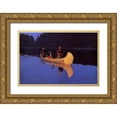 thumbnail image 1 of Remington, Frederic 14x11 Gold Ornate Wood Framed with Double Matting Museum Art Print Titled - Evening On A Canadian Lake, 1 of 4