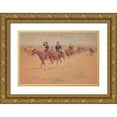 thumbnail image 1 of Remington, Frederic 14x11 Gold Ornate Wood Framed with Double Matting Museum Art Print Titled - The Quest, 1 of 4