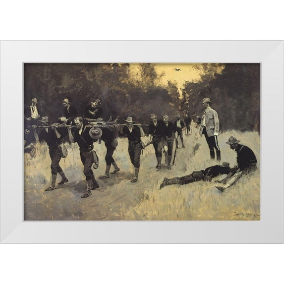 Remington, Frederic 14x11 White Modern Wood Framed Museum Art Print Titled - On the San Juan Road
