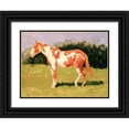 thumbnail image 1 of Remington, Frederic 14x12 Black Ornate Wood Framed with Double Matting Museum Art Print Titled - Pinto horse, 1 of 4