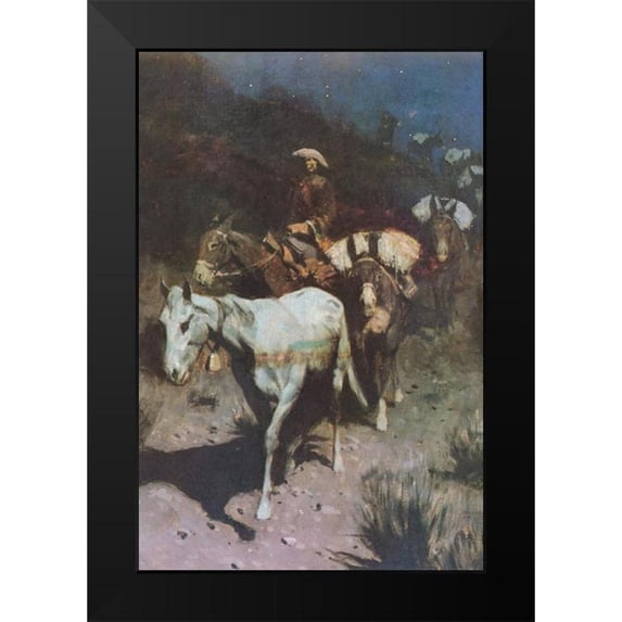 Remington, Frederic 17x24 Black Modern Framed Museum Art Print Titled - The Bell Mare