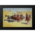 thumbnail image 1 of Remington, Frederic 18x13 Black Modern Framed Museum Art Print Titled - Attack on the Supply Wagons, 1 of 4