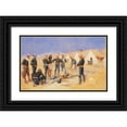 thumbnail image 1 of Remington, Frederic 18x13 Black Ornate Wood Framed with Double Matting Museum Art Print Titled - Roasting the Christmas Beef in a Cavalry Camp, 1 of 4