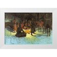 thumbnail image 1 of Remington, Frederic 18x13 White Modern Wood Framed Museum Art Print Titled - A Halt in the wilderness, 1 of 4
