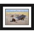 thumbnail image 1 of Remington, Frederic 24x17 Black Ornate Wood Framed with Double Matting Museum Art Print Titled - Fight for the Water Hole, 1 of 4
