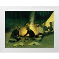 thumbnail image 1 of Remington, Frederic 24x19 White Modern Wood Framed Museum Art Print Titled - Hunters Camp in the Big Horn, 1 of 4