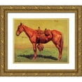 thumbnail image 1 of Remington, Frederic 24x20 Gold Ornate Wood Framed with Double Matting Museum Art Print Titled - Cow Pony, 1 of 4