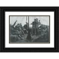 thumbnail image 1 of Remington, Frederic 32x23 Black Ornate Wood Framed with Double Matting Museum Art Print Titled - Merry Christmas in a Silby Tent-Sketch, 1 of 4
