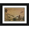 thumbnail image 1 of Remington, Frederic 32x23 Black Ornate Wood Framed with Double Matting Museum Art Print Titled - The Hold Up, 1 of 4
