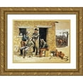 thumbnail image 1 of Remington, Frederic 32x25 Gold Ornate Wood Framed with Double Matting Museum Art Print Titled - Sunday Morning Toilet On The Ranch, 1 of 4