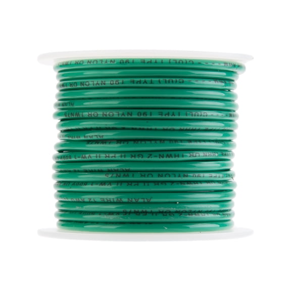Remington Industries 12 AWG Stranded THHN Building Wire, 600V, 100 ft Length, Green
