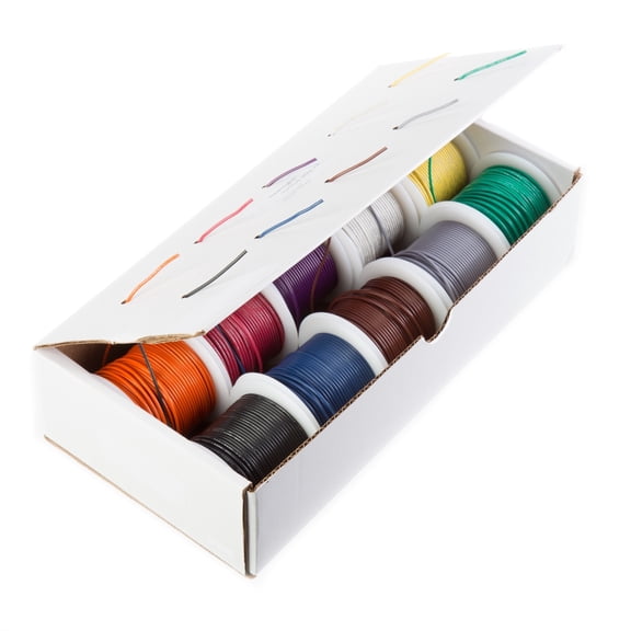 Remington Industries 16 AWG Solid Hook-Up Wire Kit, UL1007 300V, 100 ft Each, 10 Colors