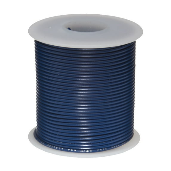 Remington Industries 16 AWG Solid Hook-Up Wire, UL1007 300V, 25 ft Length, Blue