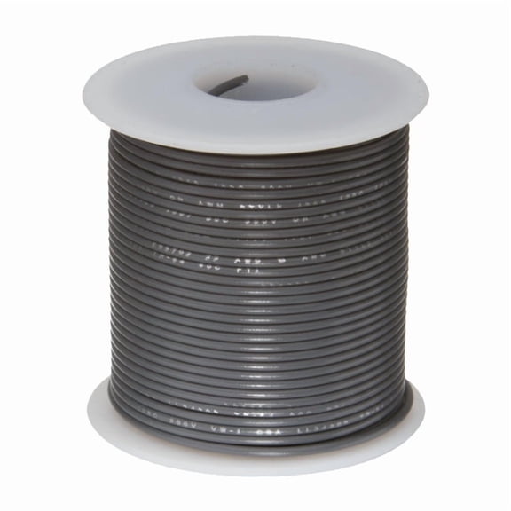 Remington Industries 16 AWG Stranded Hook-Up Wire, UL1007 300V, 25 ft Length, Gray