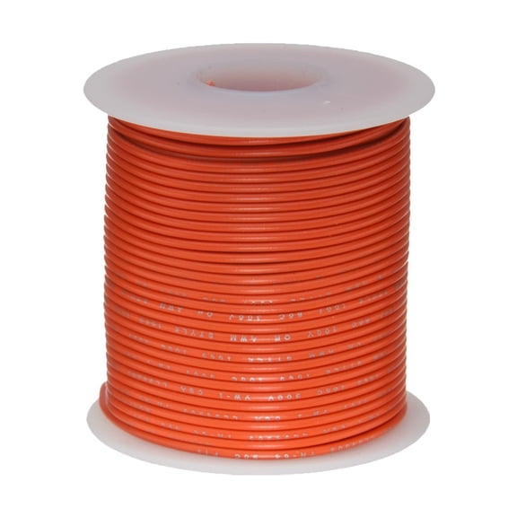 Remington Industries 16 AWG Stranded Hook-Up Wire, UL1007 300V, 25 ft Length, Orange