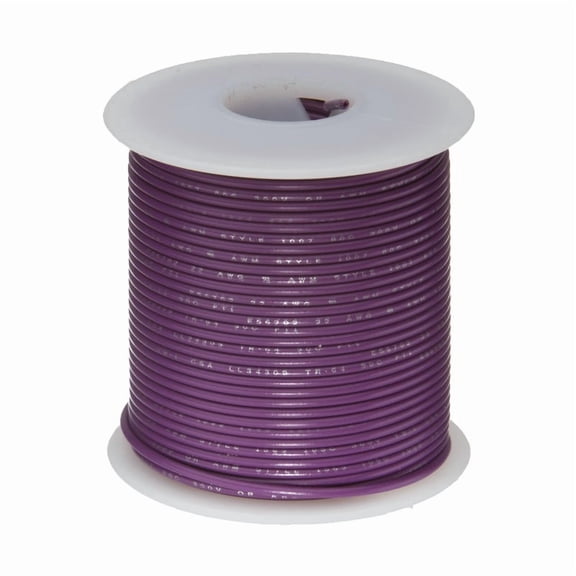 Remington Industries 16 AWG Stranded Hook-Up Wire, UL1007 300V, 25 ft Length, Violet