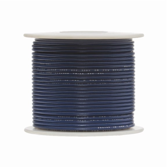 Remington Industries 18 AWG Solid Hook-Up Wire, UL1007 300V, 100 ft Length, Blue