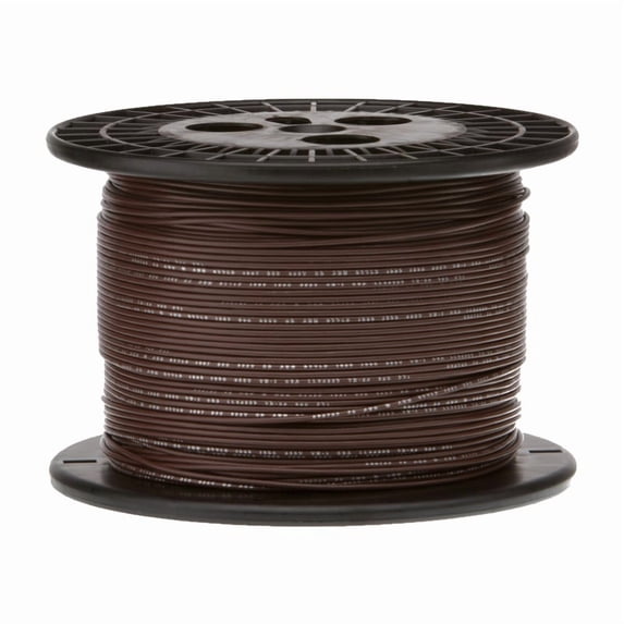 Remington Industries 18 AWG Solid Hook-Up Wire, UL1007 300V, 1000 ft Length, Brown