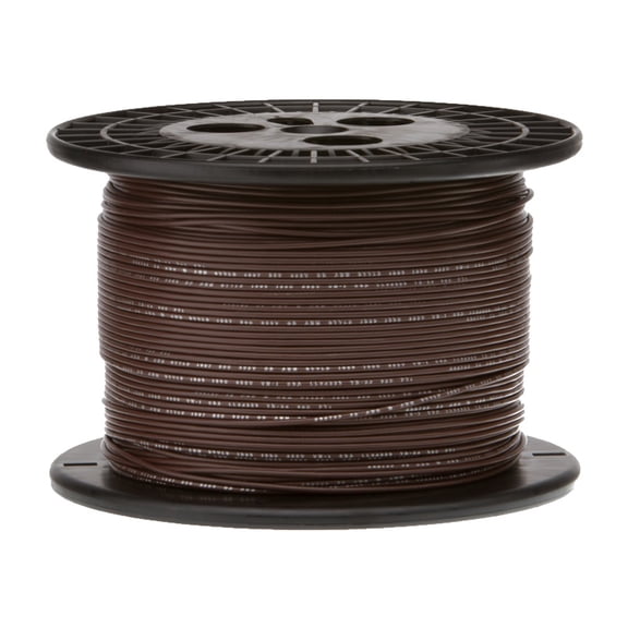 Remington Industries 18 AWG Solid Hook-Up Wire, UL1007 300V, 500 ft Length, Brown