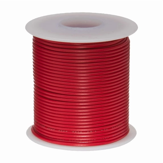 Remington Industries 20 AWG Stranded Hook-Up Wire, UL1007 300V, 25 ft Length, Red