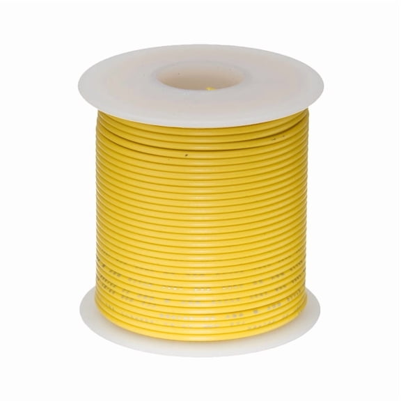 Remington Industries 20 AWG Stranded Hook-Up Wire, UL1007 300V, 25 ft Length, Yellow