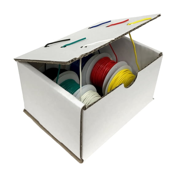 Remington Industries 22 AWG Stranded Hook-Up Wire Kit, UL1007 300V, 25 ft Each, 6 Colors