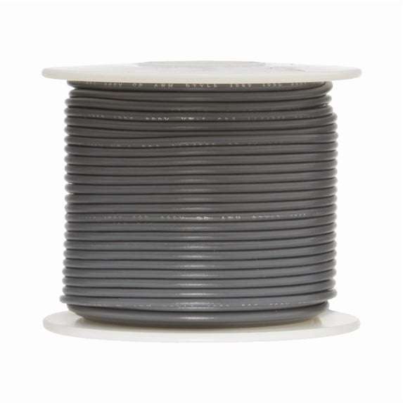 Remington Industries 22 AWG Stranded Hook-Up Wire, UL1007 300V, 500 ft Length, Gray