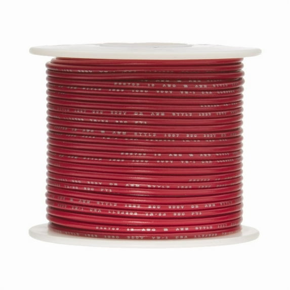 Remington Industries 22 AWG Stranded Hook-Up Wire, UL1007 300V, 500 ft Length, Red