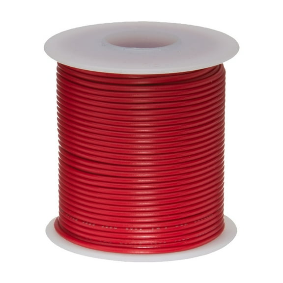 Remington Industries 24 AWG Solid Hook-Up Wire, UL1007 300V, 25 ft Length, Red