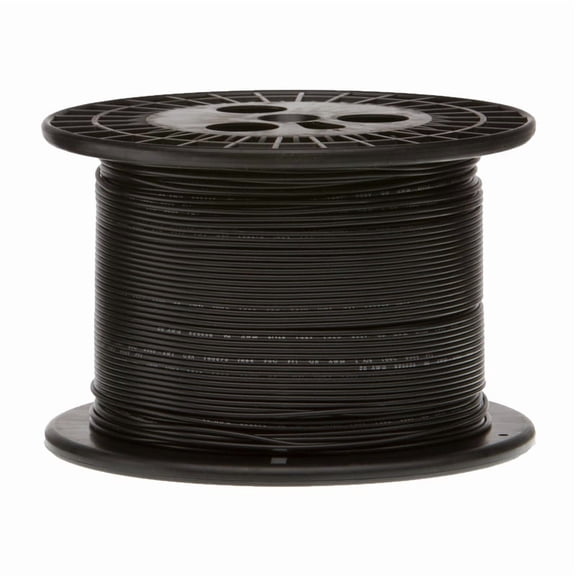 Remington Industries 24 AWG Stranded Hook-Up Wire, UL1007 300V, 1000 ft Length, Black