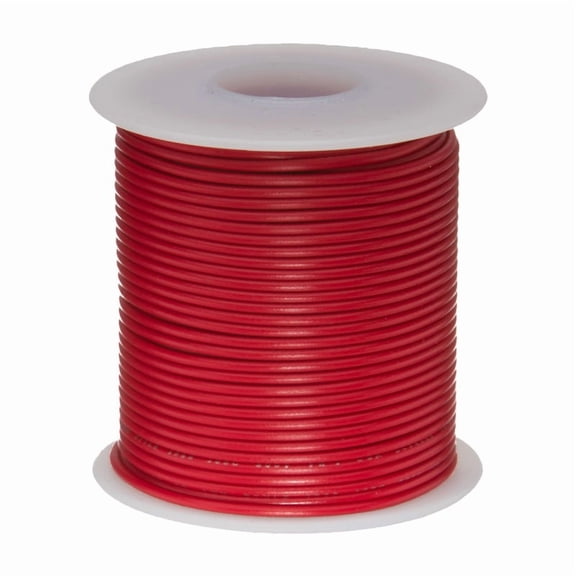 Remington Industries 24 AWG Stranded Hook-Up Wire, UL1007 300V, 25 ft Length, Red