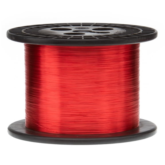 Remington Industries 32 AWG Magnet Wire, 155C Enameled Copper Wire, 5 lb, Red