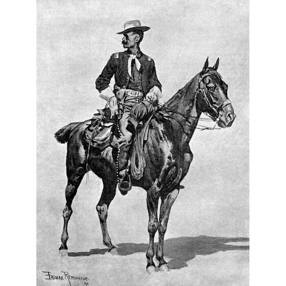 Remington Lieutenant 1890. Nlieutenant S.C. Robertson Chief Of The Crow Scouts. Painting By Frederic Remington 1890.