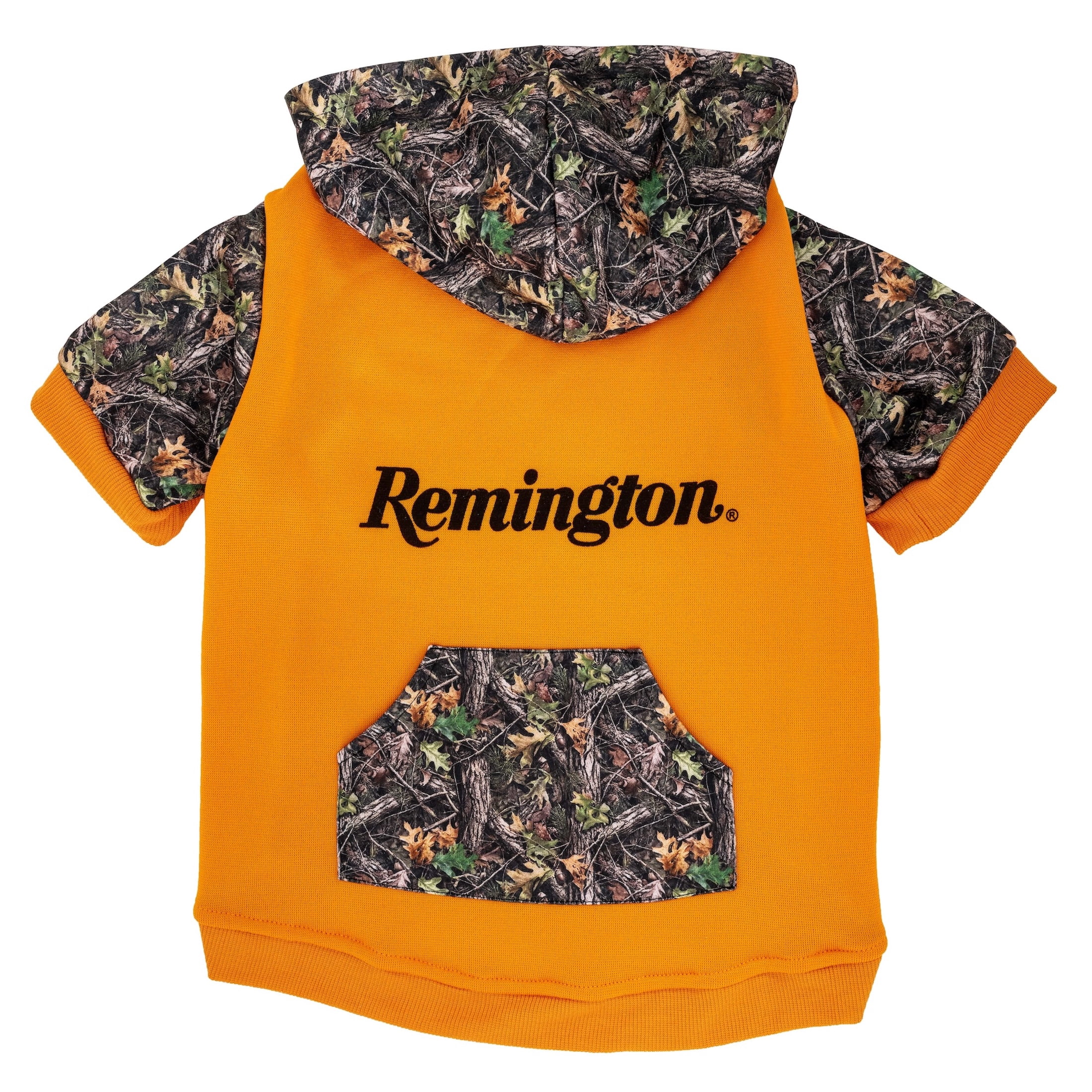 Remington Camo Logo Pet Hoodie for Dogs, Orange, Size M