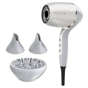 Remington PROLUXE HydraCare Hair Dryer, Pearl White/Gray, Advanced Moisture Lock Technology, Professional Salon Performance, Lightweight Ionic Blow Dryer with Multiple Heat and Speed Settings