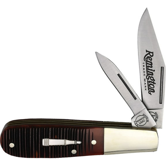 Remington RERB44 2022 Bullet 2x Stainless Blades Brown Handle Barlow Knife