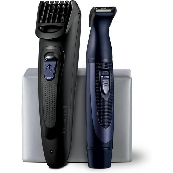 Remington Rechargeable Beard Trimmer Kit for Mustaches, Nose Hair, and Light Detailing and Grooming with Bonus Battery Nose Trimmer